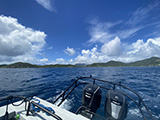 View of the U.S. Virgin Islands from a Virgin Islands National Park vessel, 2023. Credit: Lexie Sturm/NOAA